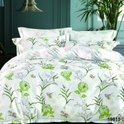 Комплект постельного белья Viluta полуторный Зеленые цветы молочный ранфорс арт. 19015