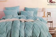 Комплект постельного белья KOLOCO двуспальный бирюзовый фланель/хлопок арт. 06-206-11