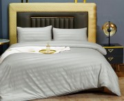 Комплект постельного белья двуспальный Cotton home серый сатин страйп арт. UT-24-18-20-8