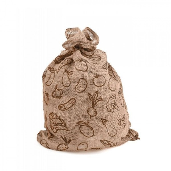 Мешок декоративный из мешковины с принтом коричневый 50х45 см. (10 кг.) Flora 5393