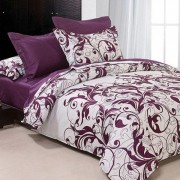 Комплект постельного белья Viluta полуторный вензеля фиолетовый ранфорс арт. 8624