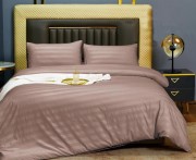 Комплект постельного белья двуспальный Cotton home темно-розовый сатин страйп арт. UT-24-18-20-10