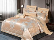 Комплект постельного белья Bella Villa евро с кружевом сатин-жаккард арт. J -0068 EU