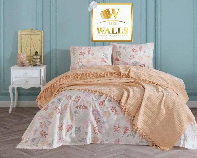 Комплект постельного белья By-sonya евро персиковый хлопок арт. 9984535