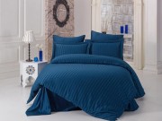 Комплект постельного белья Karna евро Perla синий бамбук арт. 814
