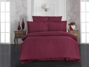 Комплект постельного белья Karna евро Рerla бордовый бамбук арт. 814/B