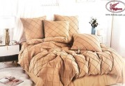 Комплект постельного белья KOLOCO евро светло-коричневый фланель/хлопок арт. 06-207-13