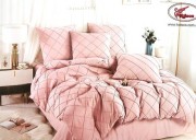 Комплект постельного белья KOLOCO евро светло-розовый фланель/хлопок арт. 06-207-1