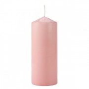 Свеча цилиндр Flora 6х15 см. розовая 27492