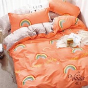 Комплект постельного белья Viluta подростковый РАДУГА оранжевый сатин арт. 401-П