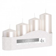 Комплект перлинних свічок Flora Циліндр 5х7,9,11,13 см. (4 шт.) 27383