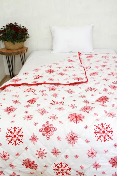 Одеяло евро Sultana 195х215 Belizza snow red наполнитель синтепон красно-белый фланель арт. 9984215