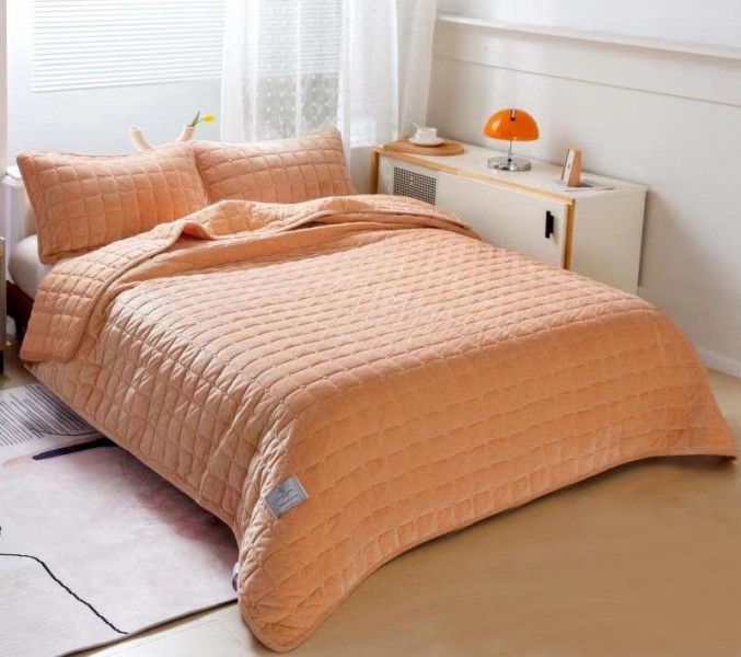 Покривало Cotton home 220х240 пудрово-золота мікрофібра з напиленням арт. 1219-40-9