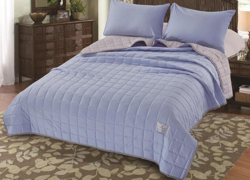 Покривало Cotton home 220х240 +2 наволочки 50х70 блакитний бавовна арт. СН-1153-50-1