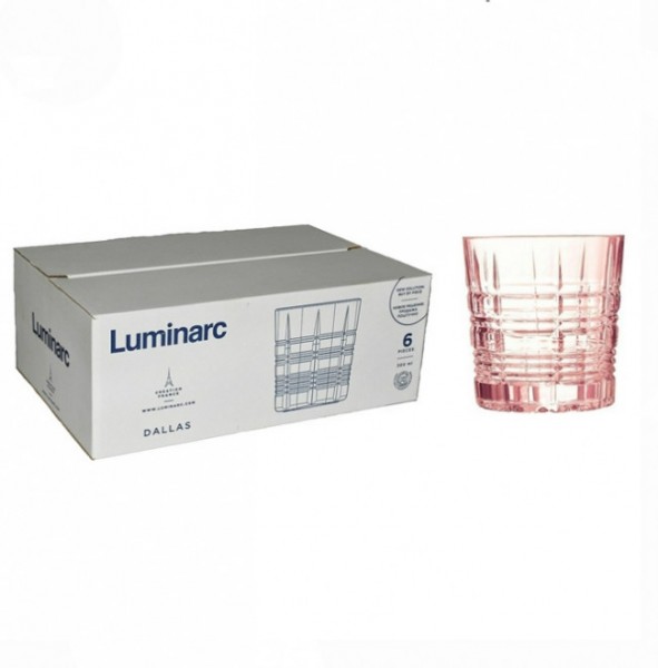 Склянка Даллас низька рожева 300мл 6шт Luminarc P9165