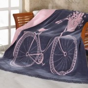 Плед Sultana 150х200 BATTANIY велосипед розовый шерсть 60% арт. 17184