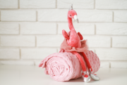 Плед MALLORY HOME детский +игрушка ФЛАМИНГО 100*140 розовый микрофибра арт. 7054-4