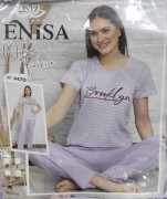 Пижама ENISA L футболка+брюки полоска сиреневый хлопок арт. 4470