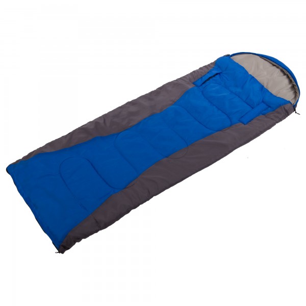 Спальный мешок одеяло с капюшоном Zelart Shengyuan SY-S025 Синий/Серый