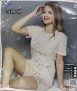 Пижама KILIC XL футболка+шорты рис.сакурка пудра хлопок арт. А13