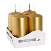 Комплект золотых свечей Цилиндр 4х8 см. (4 шт.) 27374