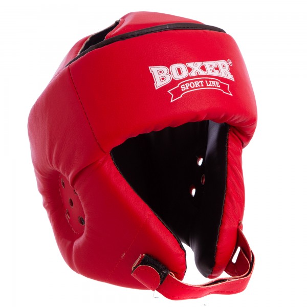 Шлем боксерский открытый с усиленной защитой макушки кожвинил SP-Planeta 2030 L красный