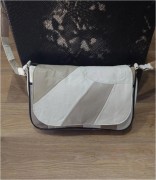Кожаная сумочка женская в полоску с клапаном и ремешком 28*22 см натур. кожа Den-03/05-4 Вариант 4