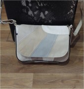 Кожаная сумочка женская в полоску с клапаном и ремешком 28*22 см натур. кожа Den-03/05-2 Вариант 2