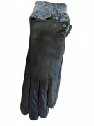 Перчатки женские кожаные S-015 р. 6,5 Черный