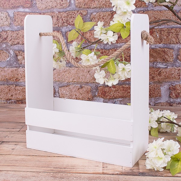 Ящик для квітів з білим канатом 1106-2