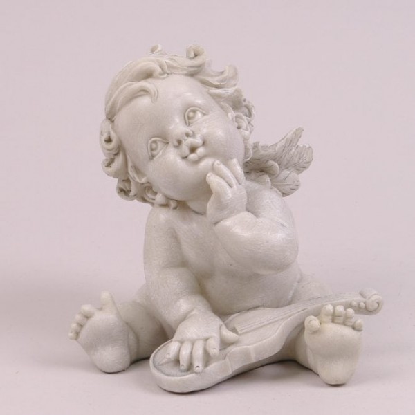 Ангел Flora керамический серый 34400
