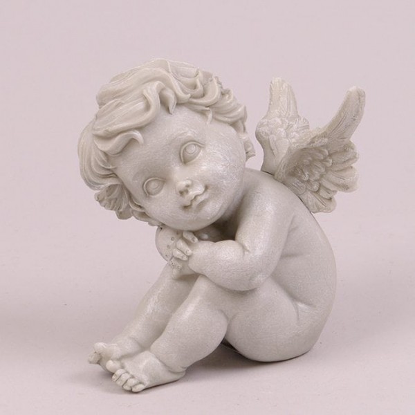 Ангел керамический Flora серый 34455