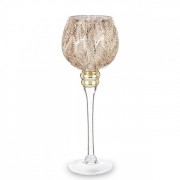 Подсвечник стеклянный Flora шампань H-30 см. 34507