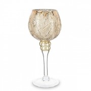 Подсвечник стеклянный Flora шампань H-25 см. 34509