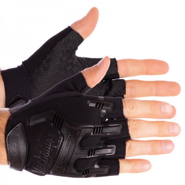 Тактичні рукавички з відкритими пальцями ADVENTURE BC-4926 L Чорний