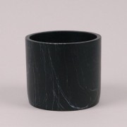 Кашпо из цемента Flora черный мрамор D-13 см. 39443