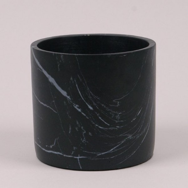 Кашпо із цементу чорний мармур Flora D-14.5 см. 39440