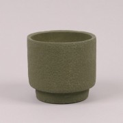 Кашпо из цемента оливковое Flora D-14 см. 39496