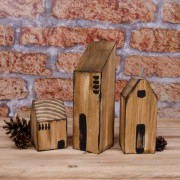 Деревянные домики коричневые. набор 3шт. 4461-1