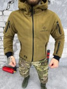 Мужская флисовая кофта с капюшоном и карманами Logos tactical Койот, размер XL