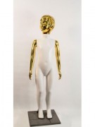 Манекен Hoz детский пластиковый девочка в полный рост белый  (золото) 120 см MN-2097