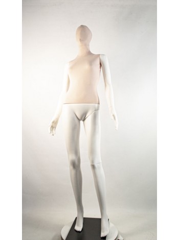 Манекен Hoz жіночий Сиваян А2 білий у тканинному чохлі на металевій підставці.