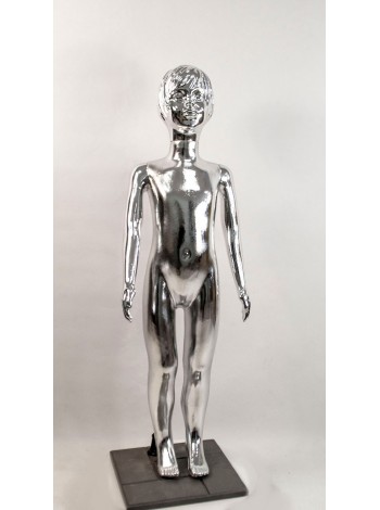 Манекен Hoz дитячий пластиковий дівчинка на повний зріст дзеркальний (платина) 120 см MN-2094
