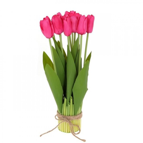 Композиція-букет із тюльпанів рожева 37 см. Flora 42039