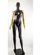 Манекен Hoz женский Сиваян черный с металлизированными руками ВГ (золото) MN-2087