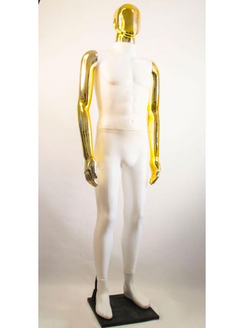 Манекен Hoz чоловічий Сенсей Аватар білий з глянсовими руками (золото) MN-3011
