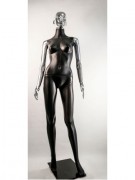 Манекен Hoz женский Сиваян черный с зеркальными руками и головой ВГ (платина) MN-2077