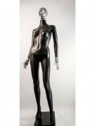 Манекен Hoz женский Сиваян черный с металлизированными кистями и головой Аватар-2 (платина)