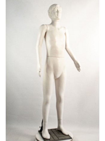 Манекен Hoz пластиковий на повний зріст білий дівчинка-підліток на підставці MN-3437