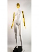 Манекен Hoz женский Сиваян белый с металлизированными руками и головой Аватар-2 (золото) MN-1985